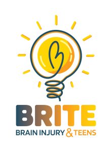 Brite logo with text Brain Injury and teens