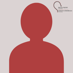 Graphic representation of an outline of a person on a grey-red background